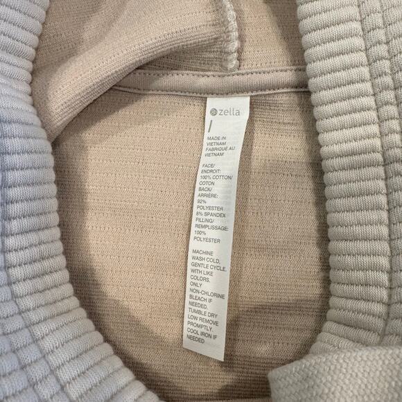 Zella Ottoman Cotton Blend Ribbed Hoodie - Size L - Picture 2 of 4